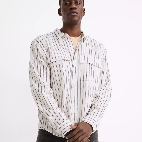 Madewell Other - Madewell Perfect Long-Sleeve Shirt in Bridger Stripe Men's Size XXL